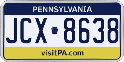 PA license plate JCX8638