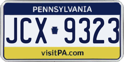 PA license plate JCX9323