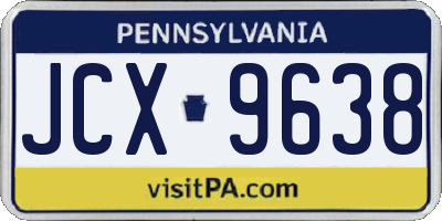 PA license plate JCX9638