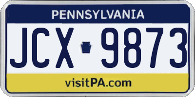 PA license plate JCX9873
