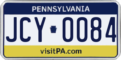 PA license plate JCY0084