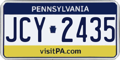 PA license plate JCY2435