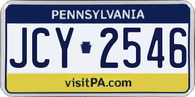 PA license plate JCY2546