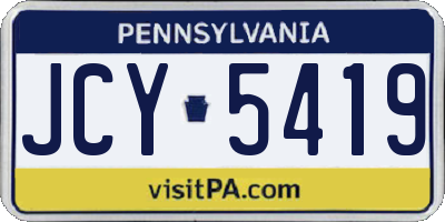 PA license plate JCY5419