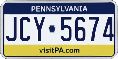 PA license plate JCY5674