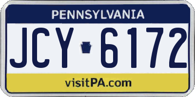 PA license plate JCY6172