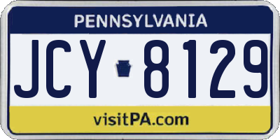 PA license plate JCY8129