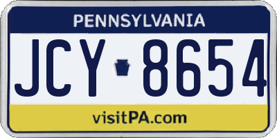 PA license plate JCY8654