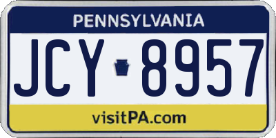 PA license plate JCY8957