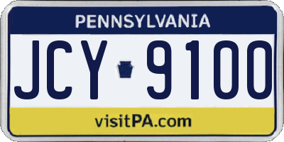 PA license plate JCY9100