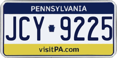 PA license plate JCY9225