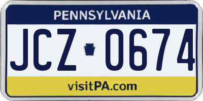 PA license plate JCZ0674
