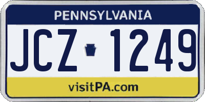 PA license plate JCZ1249