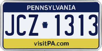 PA license plate JCZ1313