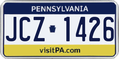 PA license plate JCZ1426