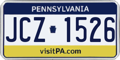 PA license plate JCZ1526