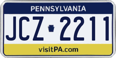 PA license plate JCZ2211