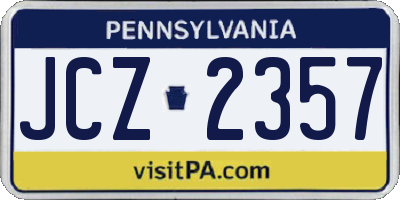 PA license plate JCZ2357