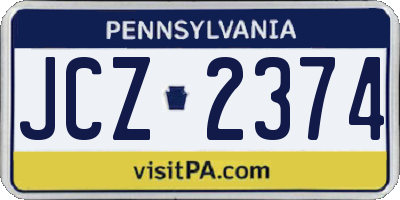 PA license plate JCZ2374