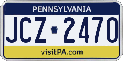 PA license plate JCZ2470