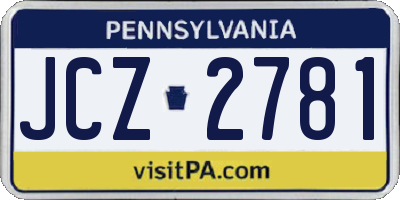 PA license plate JCZ2781