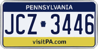 PA license plate JCZ3446