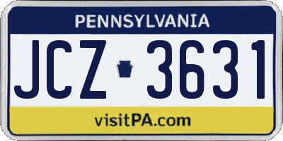 PA license plate JCZ3631