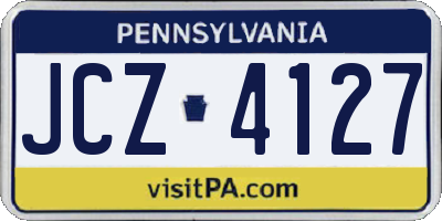 PA license plate JCZ4127