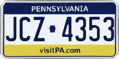 PA license plate JCZ4353
