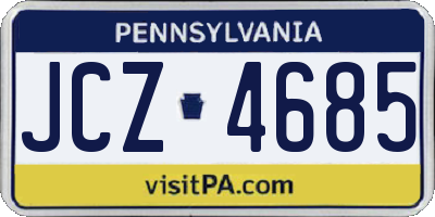PA license plate JCZ4685