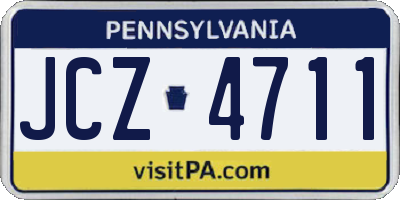 PA license plate JCZ4711