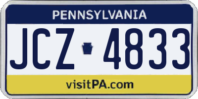 PA license plate JCZ4833