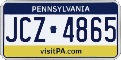 PA license plate JCZ4865