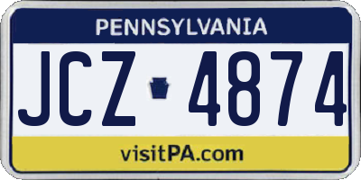 PA license plate JCZ4874