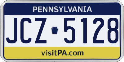 PA license plate JCZ5128