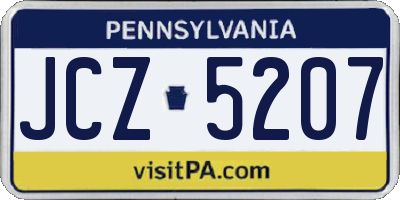 PA license plate JCZ5207