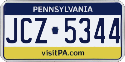 PA license plate JCZ5344