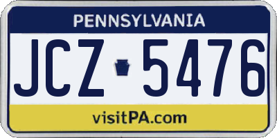 PA license plate JCZ5476