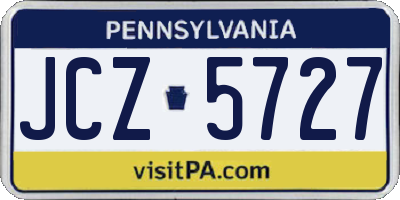 PA license plate JCZ5727