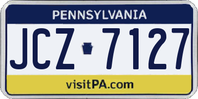 PA license plate JCZ7127