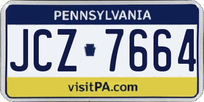 PA license plate JCZ7664