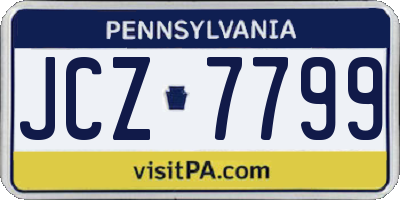 PA license plate JCZ7799