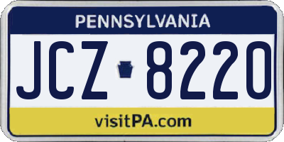 PA license plate JCZ8220