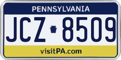 PA license plate JCZ8509