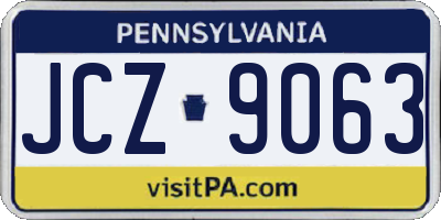PA license plate JCZ9063