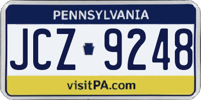 PA license plate JCZ9248