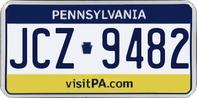 PA license plate JCZ9482