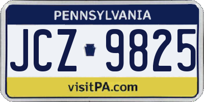PA license plate JCZ9825