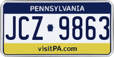 PA license plate JCZ9863