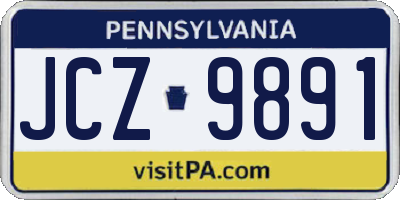 PA license plate JCZ9891